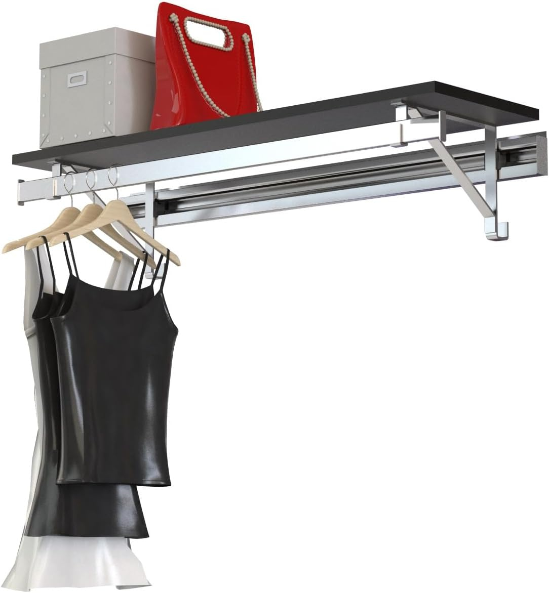 Heavy Duty Closet System in Espresso and Silver (36 in W x 11.75 in. D x 8 in. H (20 lbs.))