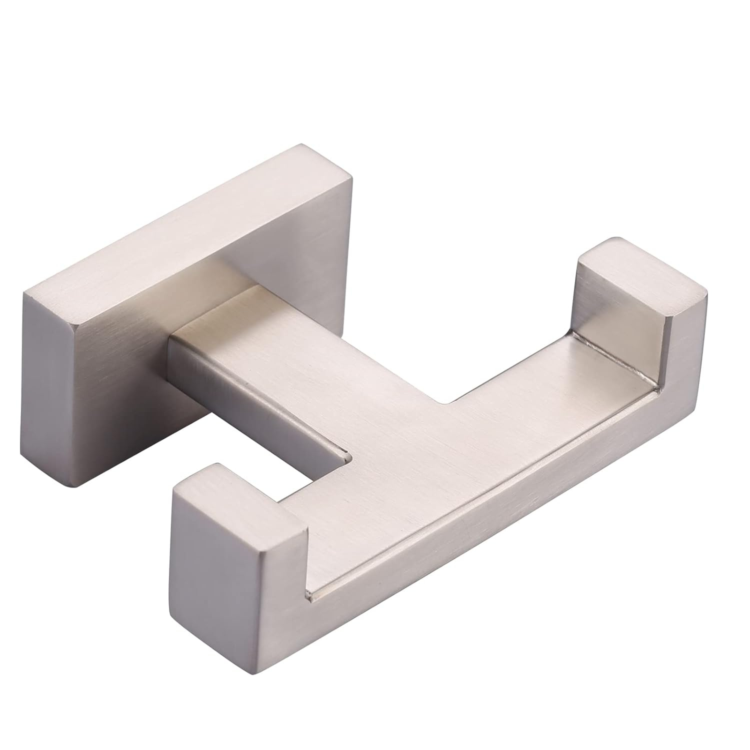 Wall Mount Knob Double Robe/Towel Hook in Brushed Nickel