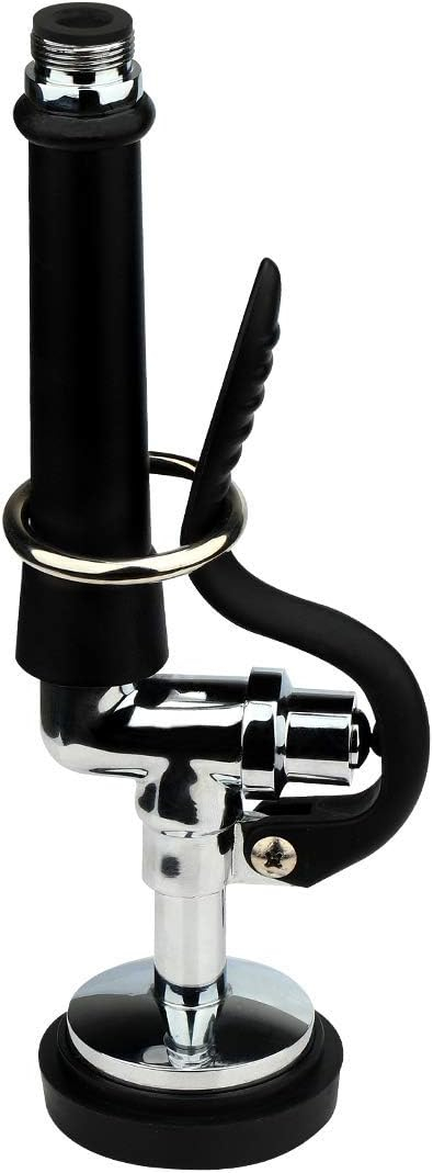 KWODE Pre-rinse Spray Valve Head for All Commercial Kitchen Sink Faucet, High Pressure Dish Sprayer Nozzle with Hand Grip Assembly Replacement Kit for Restaurant Industrial Faucets Black