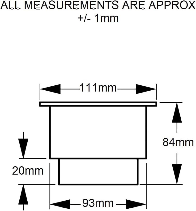 Replacement Black Plastic Cup Holders, Chrome or Wood Finished Lip, Set of 2 (Chrome)