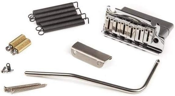 Modern Polished Steel Tremolo Bridge Assembly for Electric Guitar