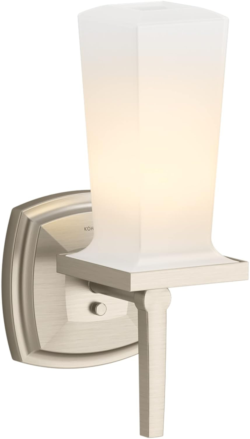 Gold Direct Wired Electric Wall Sconce with Frosted Glass Shade