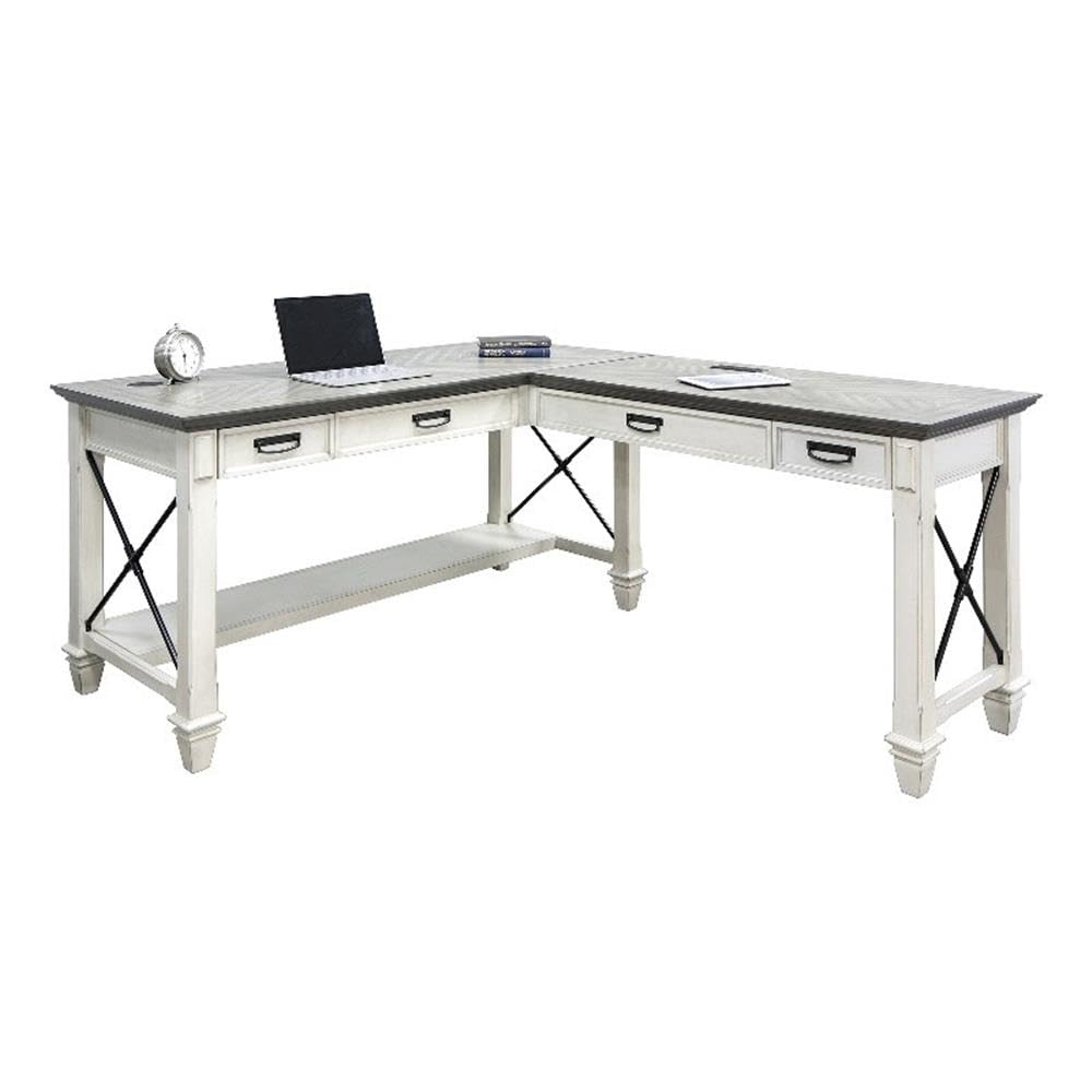 Martin Furniture Open L-Desk, White