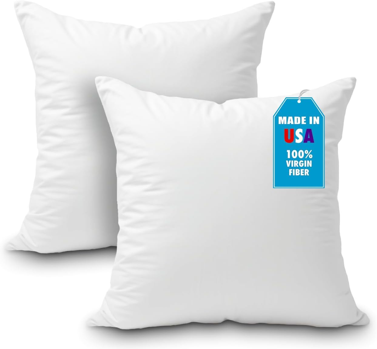 CodYinFI Pillow Insert 16" x 16" Polyester Filled Premium Fabric Cover (2 Pack)