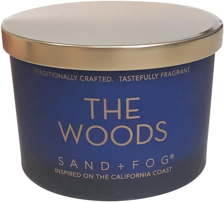 Sand + Fog Scented Candle - The Woods – Additional Scents and Sizes – 100% Cotton Lead-Free Wick - Luxury Air Freshening Jar Candles - Perfect Home Decor – 12oz