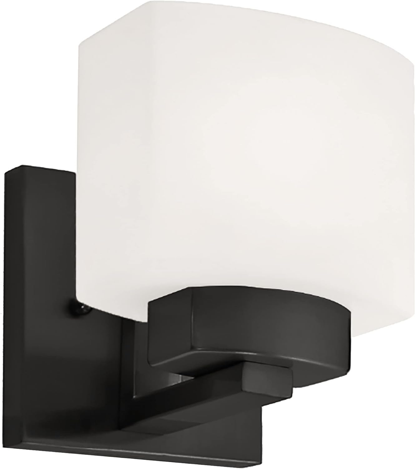Design House Dove Creek Dimmable Wall Light Sconce with Frosted Glass, Matte Black