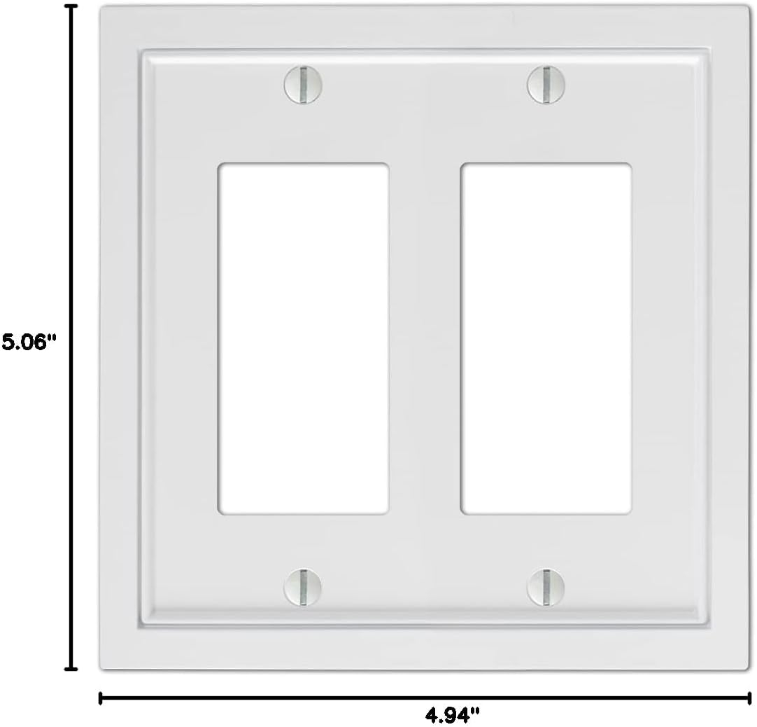 Amerelle 900RRW Shaker Wallplate, 2 Rocker, Cast Metal, White, 1-Pack