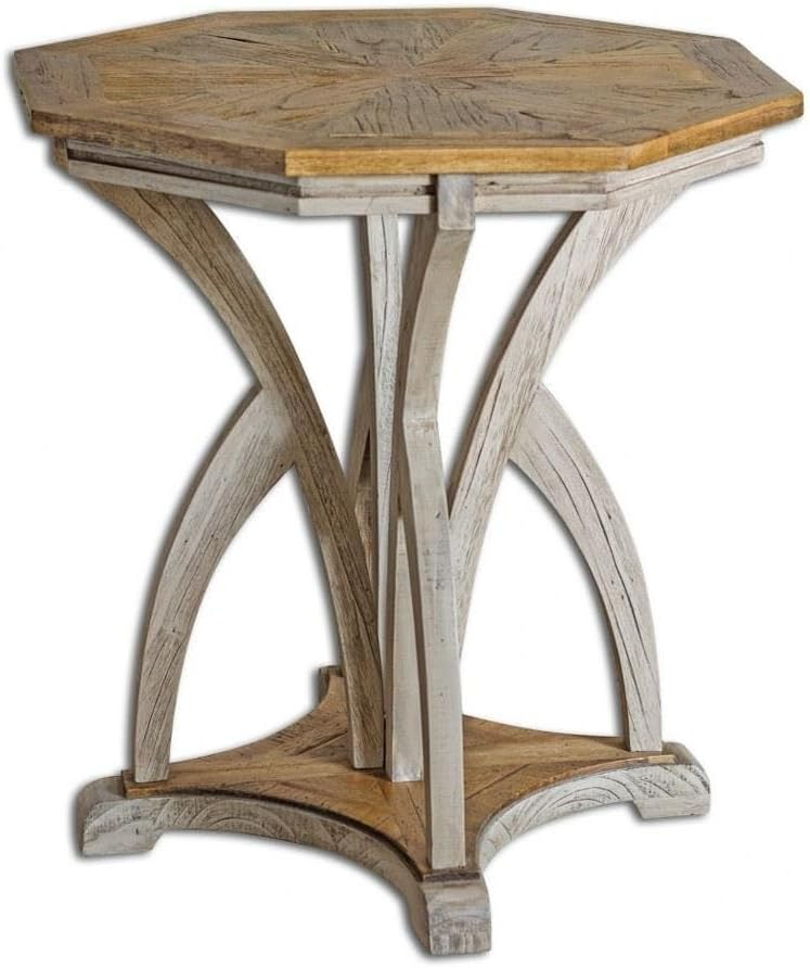Uttermost Ranen Aged White and Mango Side Table