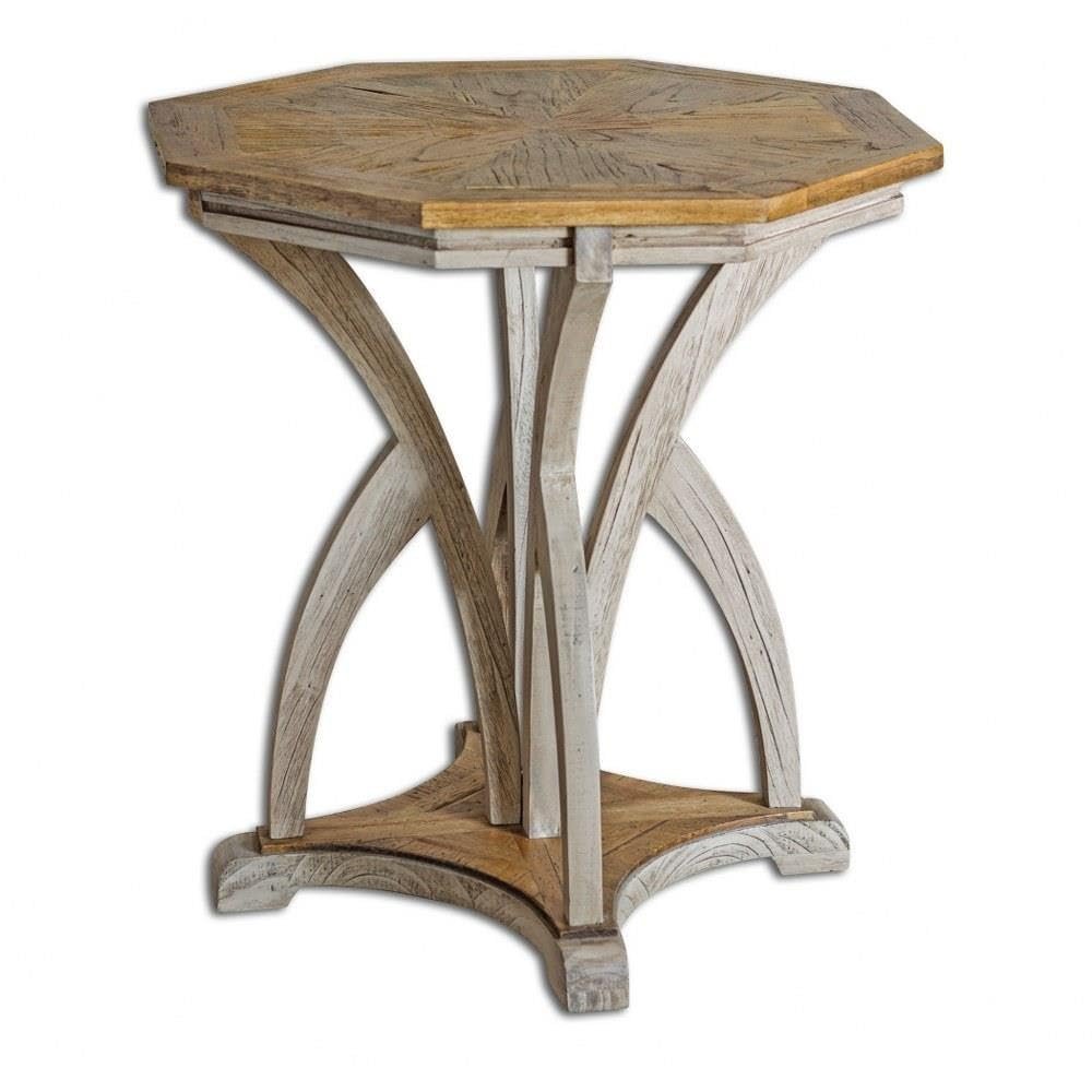 Uttermost Ranen Aged White and Mango Side Table