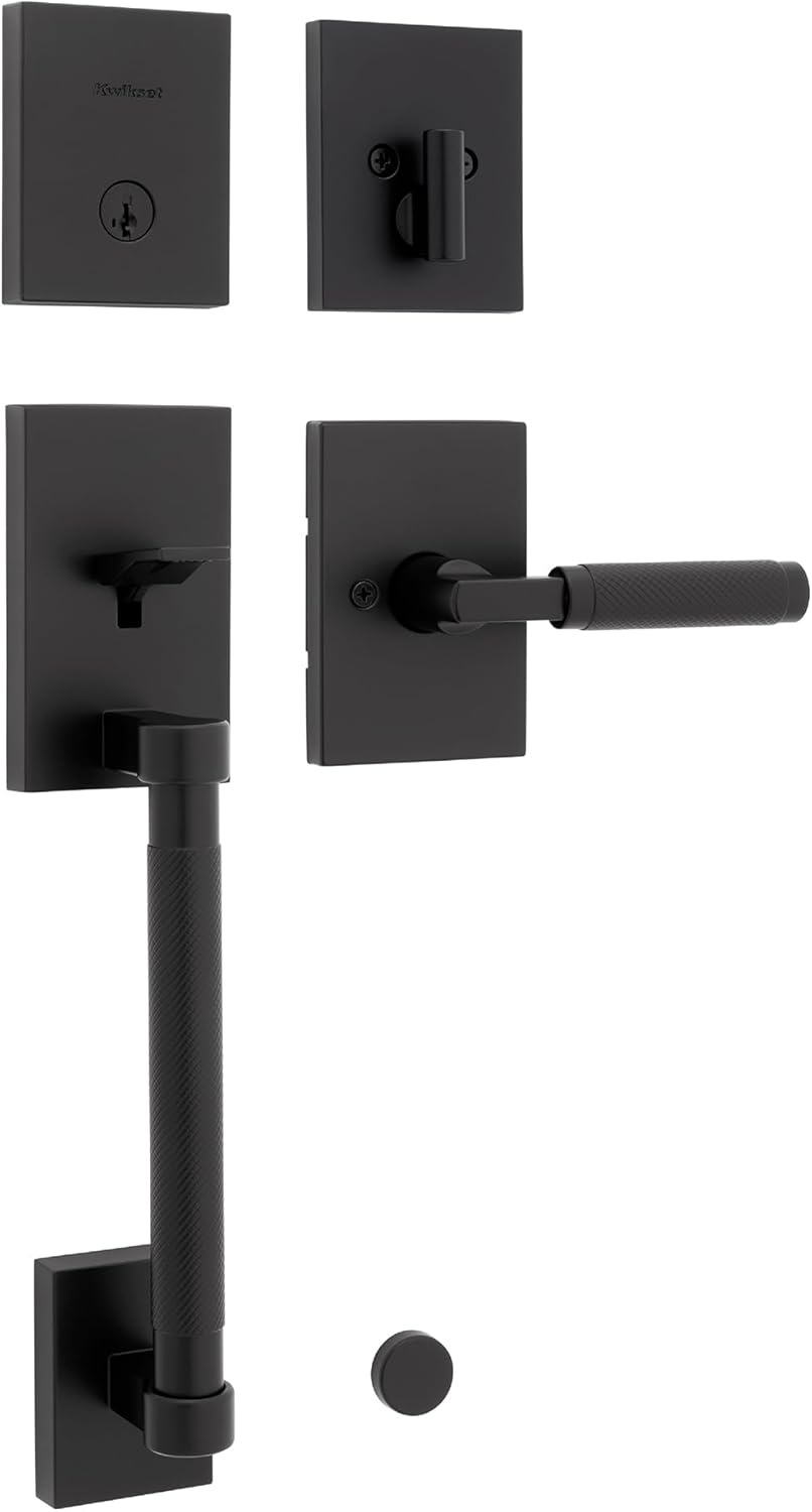 Prava Matte Black Single Cylinder Handleset w/ Prava Handle featuring SmartKey Security