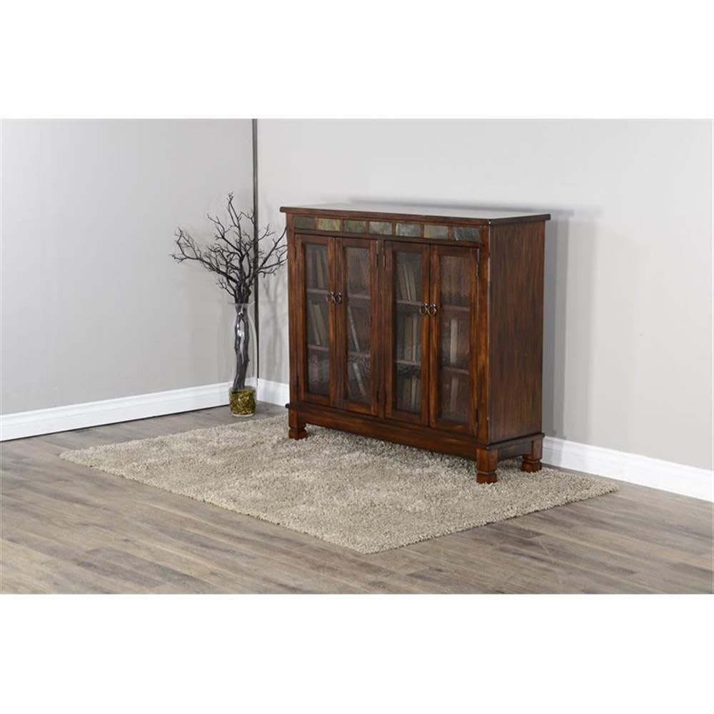 Sunny Designs Santa Fe 42" Traditional Wood Bookcase in Dark Chocolate