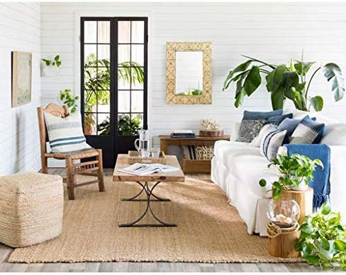 Surya POUF-101 Decorative Pouf, 18 by 18 by 18-Inch, Natural