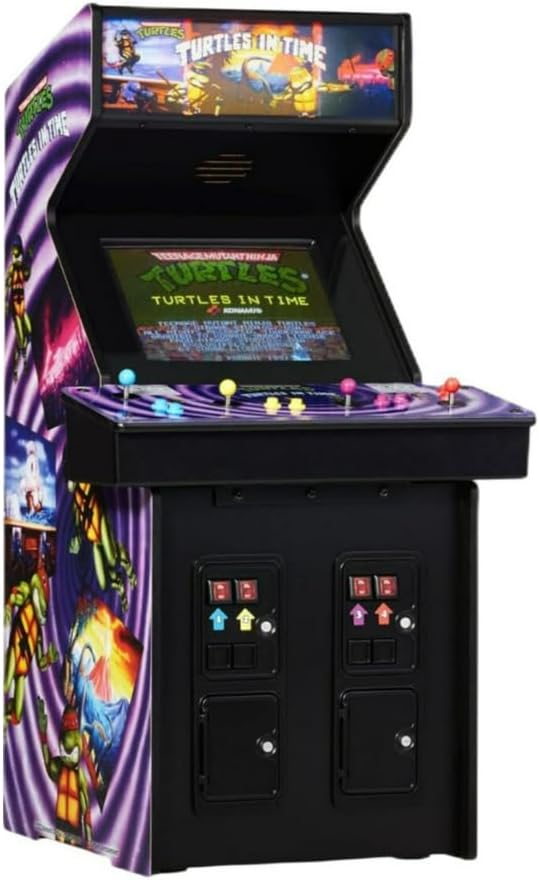 Numskull Quarter Arcades TMNT Turtles in Time Collector's Edition Mini Arcade - 1/4 Scale Authentic Wooden Replica, Original ROM, Rechargeable Battery & 3W Speakers for Retro Enthusiasts