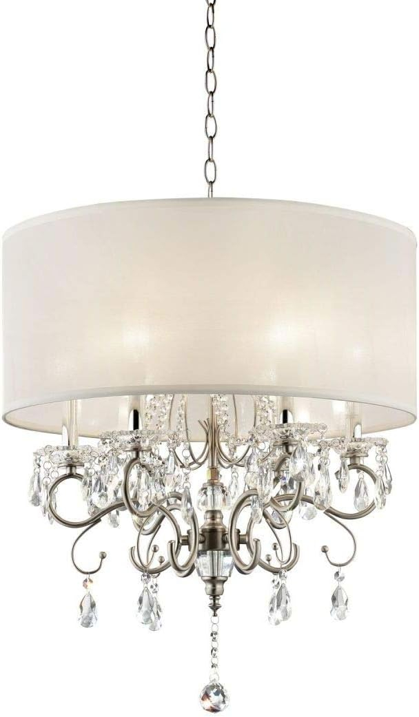 OK-5109h 21-Inch Crystal Silver Chandelier