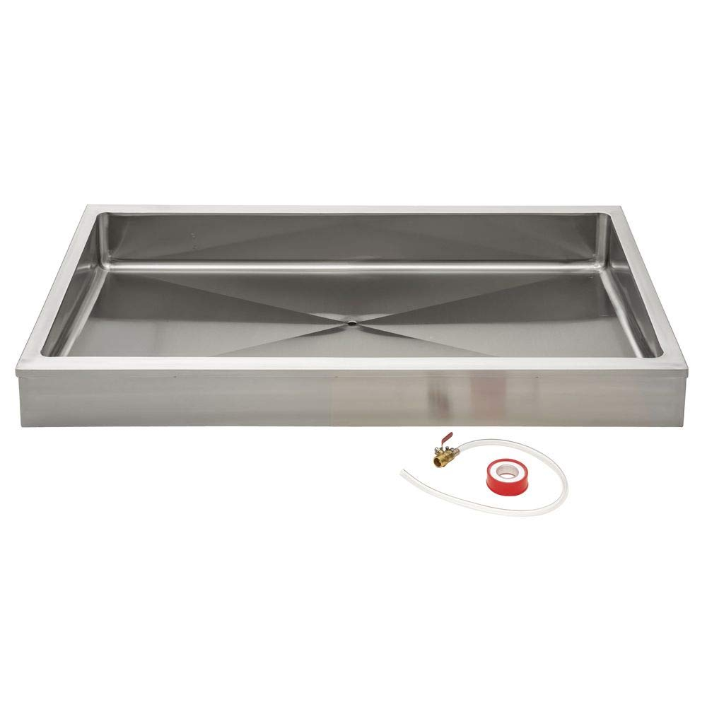 Hubert Rectangular Stainless Steel Tabletop Ice Display with Shut-Off Valve