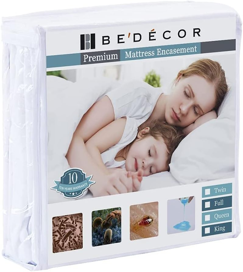 Bedecor Zippered King Mattress Protector Cover for 3"-6" Depth Mattress,Fully Encased Liquid Proof Urine Pee Protection Breathable Smooth Incontinence Pet Baby Potty Training