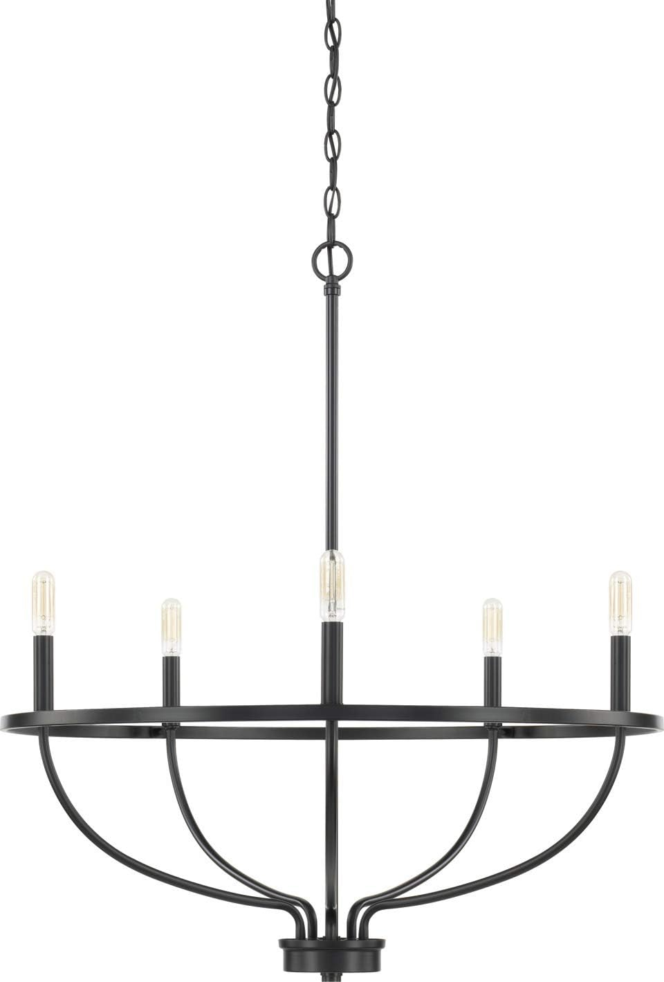 Capital Lighting 428551 Greyson 5 Light 29" Wide Taper Candle Chandelier - Black