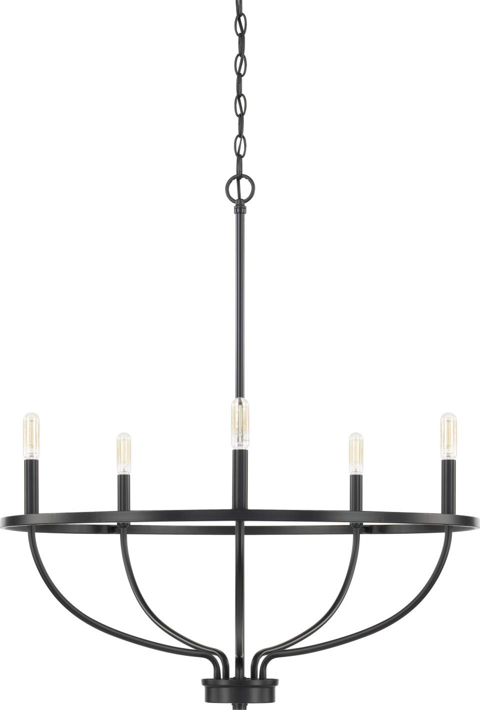 Capital Lighting 428551 Greyson 5 Light 29" Wide Taper Candle Chandelier - Black