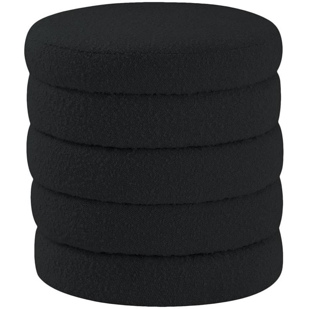 Meridian Furniture Aphia Black Boucle Fabric Ottoman/Coffee Table