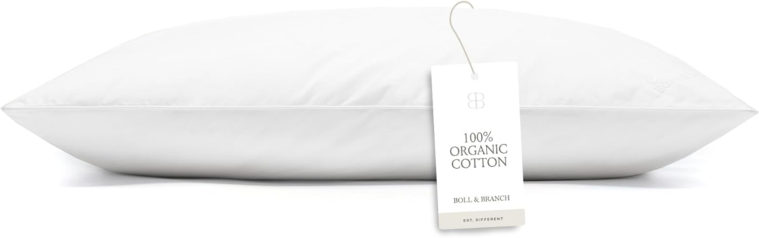 Soft Hypoallergenic Down Alternative Bed Pillow with Cotton Cover