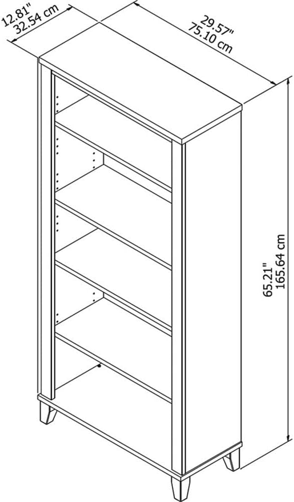 Bush Furniture Somerset 5 Shelf Tall Bookcase in Maple Cross Finish