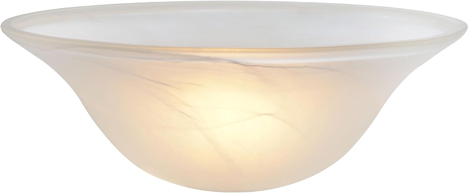 Aspen Creative 23140-11 Etched Alabaster Transitional Style Replacement Glass Shade for Medium Base Socket Torchiere Lamp, Swag Lamp and Pendant, 15-1/2" Diameter x 5-1/2" High, 1 Pack