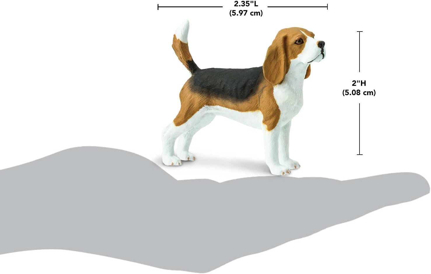 Hand-Painted Beagle Figurine 2.5" Plastic Toy