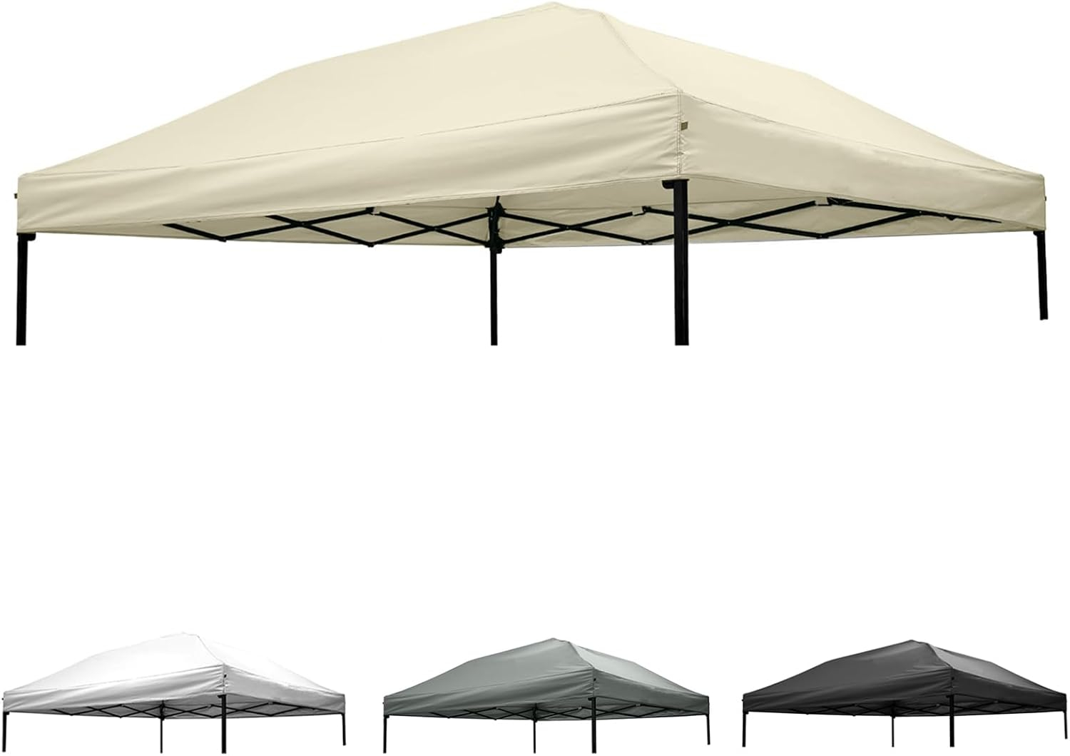 10x10 Canopy Replacement top,10x10ft Pop Up Canopy Top Cover,Silver Coated Replacement Canopy top for Straight Leg Canopy Frame,Beige(1 PCS Top Cover Only)