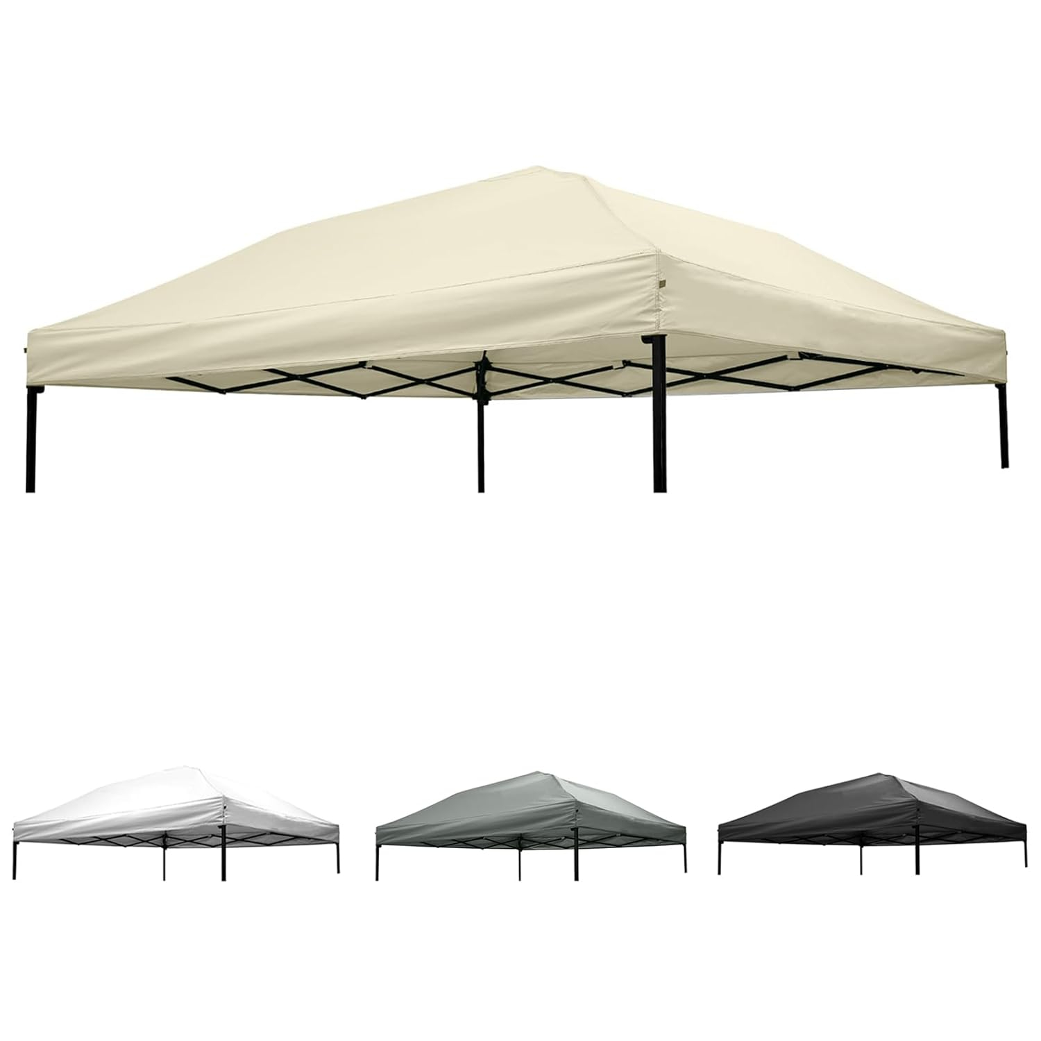 10x10 Canopy Replacement top,10x10ft Pop Up Canopy Top Cover,Silver Coated Replacement Canopy top for Straight Leg Canopy Frame,Beige(1 PCS Top Cover Only)
