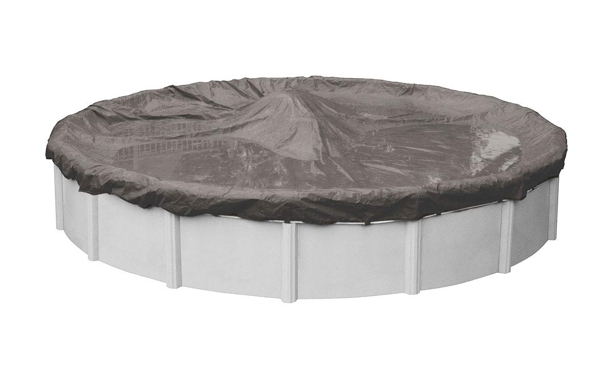 Magnesium Gray Heavy-Duty Polyethylene Round Winter Pool Cover, 15 ft
