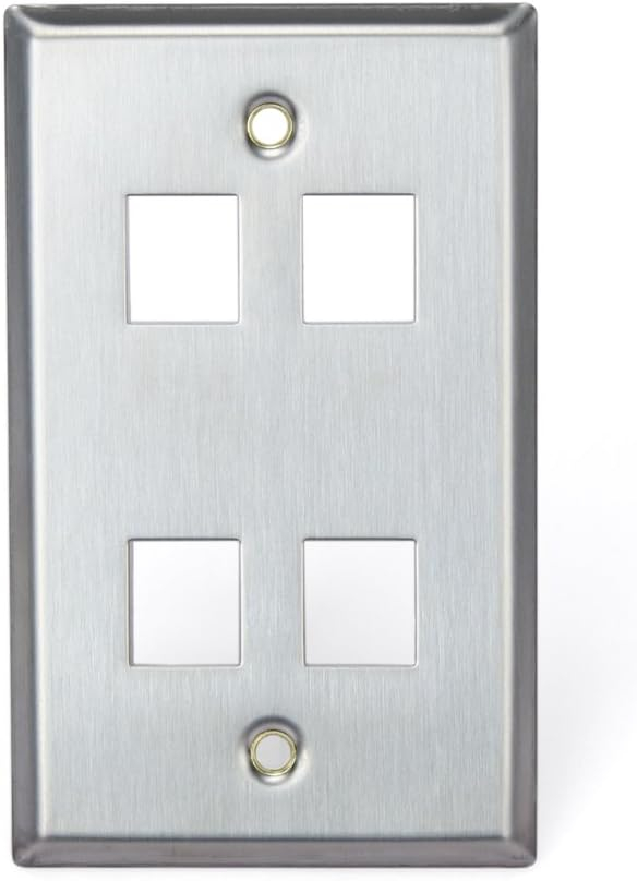 Stainless Steel 4-Port Keystone Mounting Plate