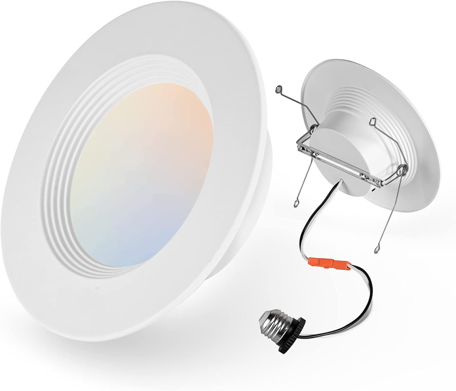1 Pack 5/6 Inch LED Can Lights Retrofit Recessed Lighting, 5CCT 6 Inch Recessed Lights Selectable 2700K-6000K Dimmable, 12W=75W, 1200LM Downlight with Metal Smooth Trim-ETL and Energy Star Certified