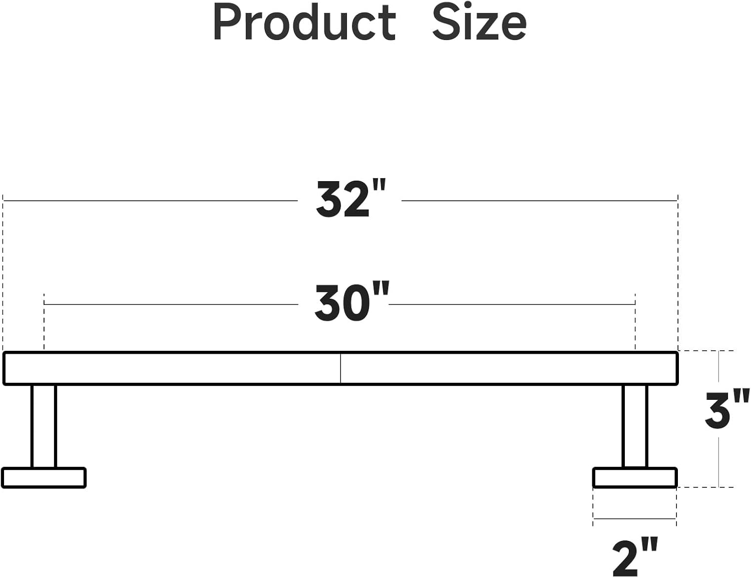 USHOWER Polished Chrome Bath Towel Bar, 30-Inch Towel Rack for Bathroom Wall-Mounted, Thicken SUS304 Stainless Steel Towel Rod (Total Length 32-Inch)