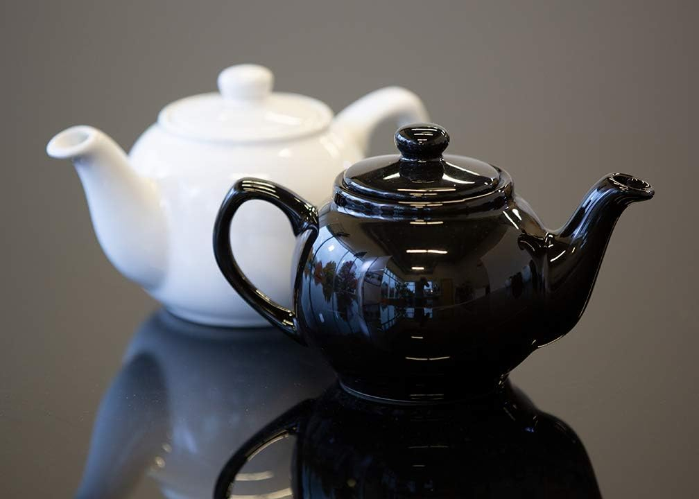 Black Ceramic English Style Teapot with Infuser, 16 oz