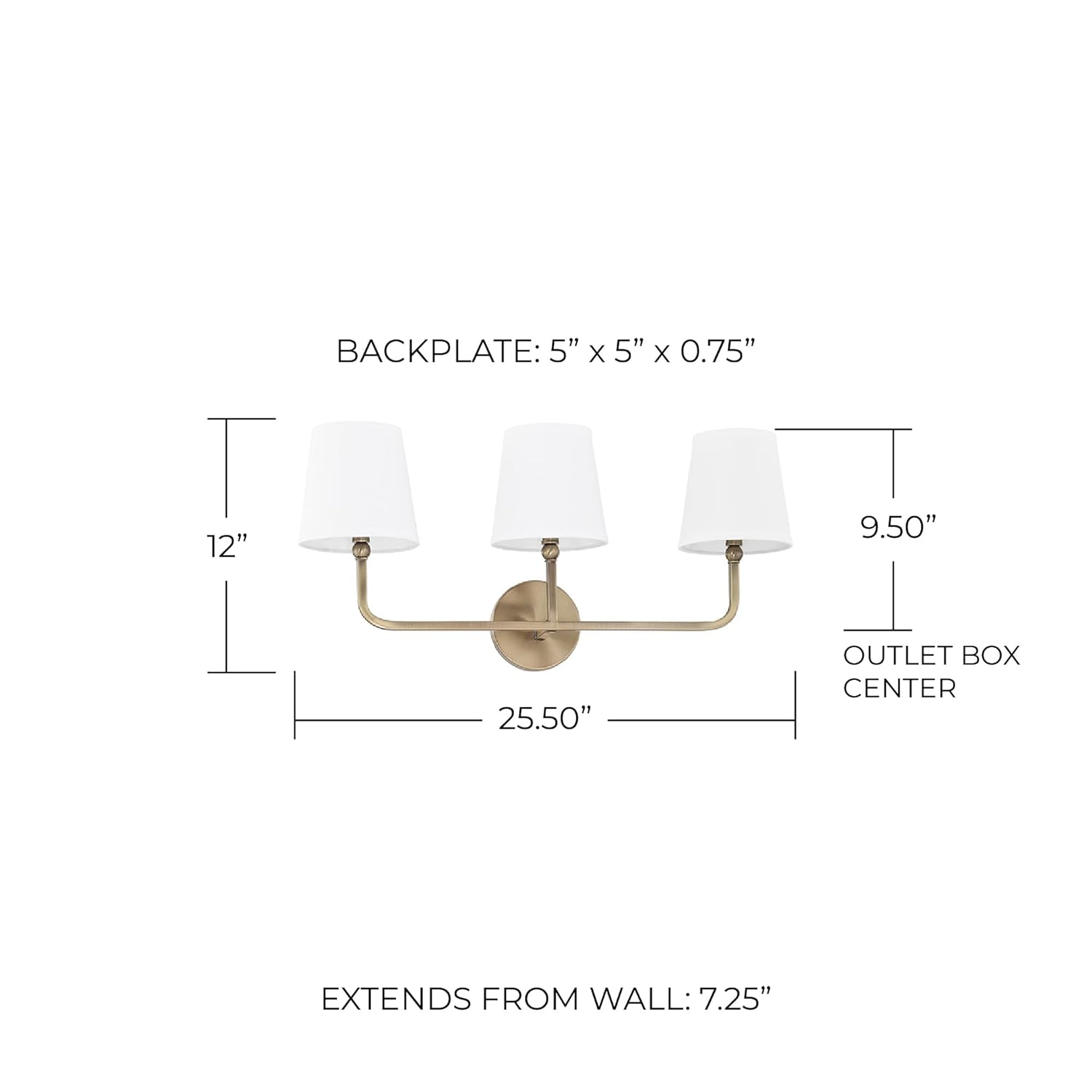 Capital Lighting - Dawson - 3 Light Transitional Bath Vanity Approved for Damp