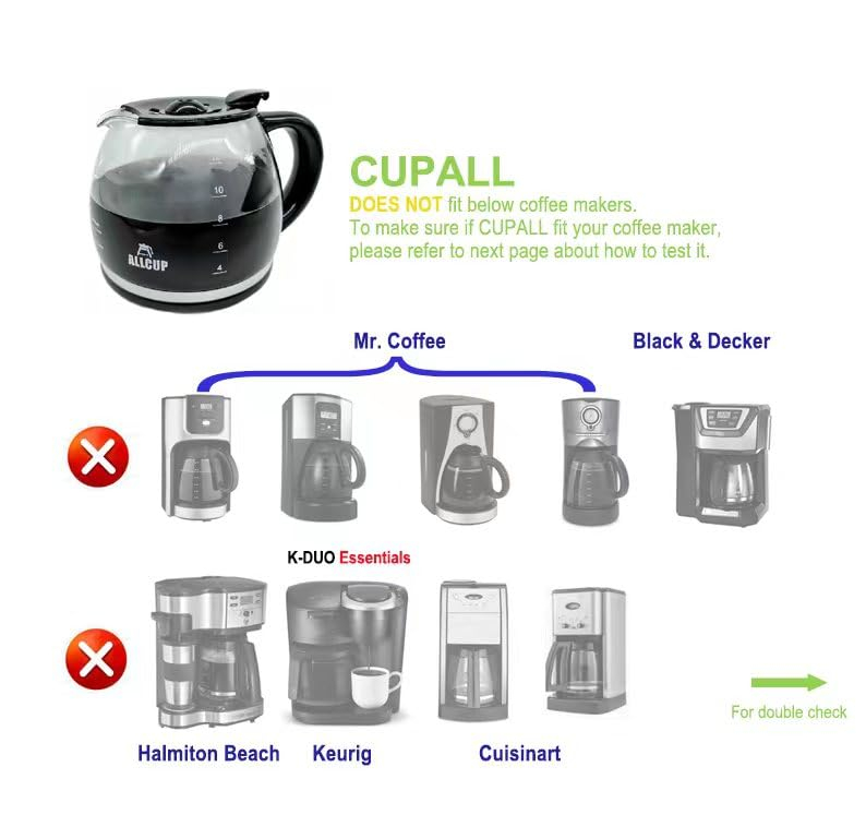 Glass Coffee pot replacement for Keurig K-DUO Essentials 5000 Coffee Maker