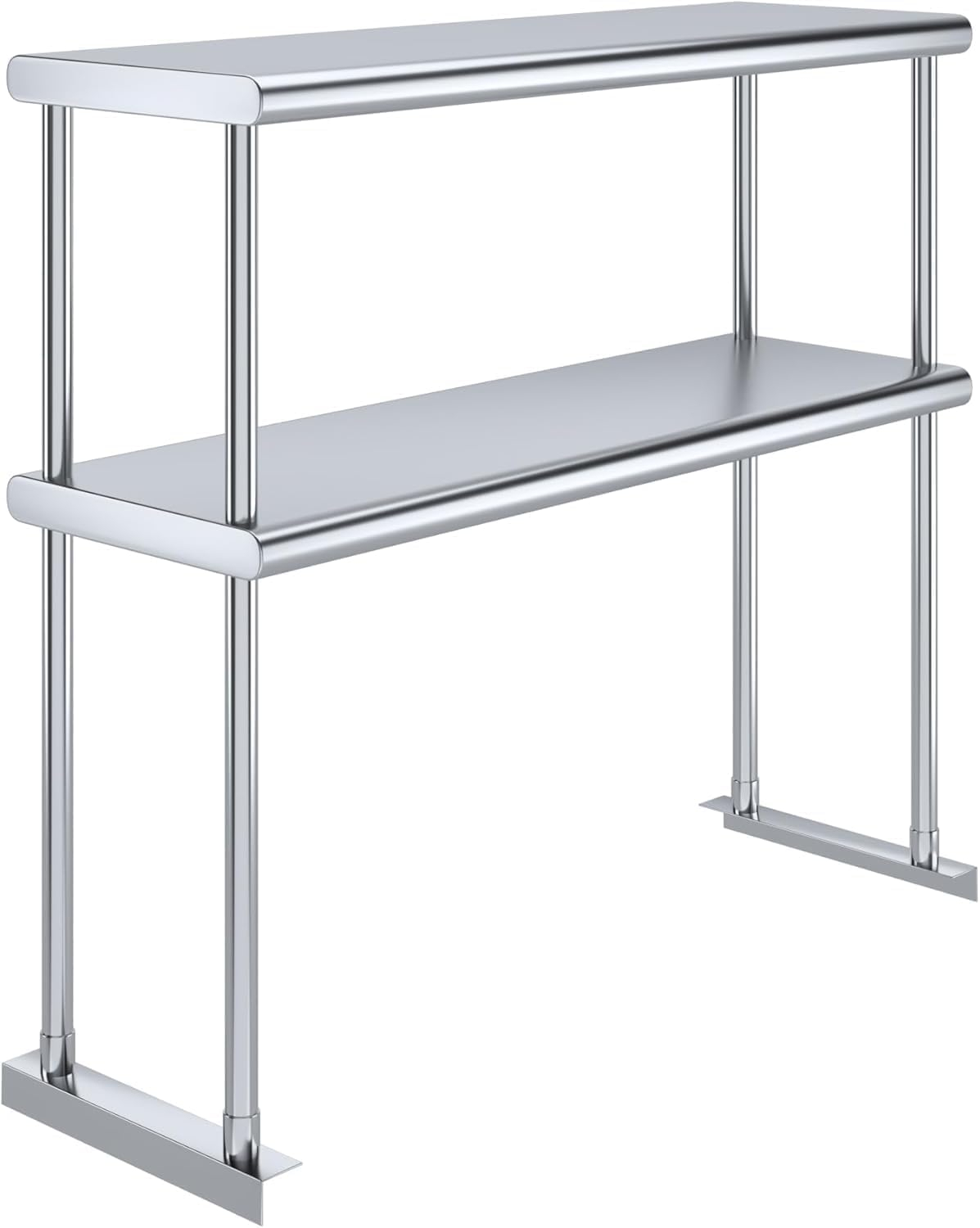 Adjustable Double Overshelf 12 x 36 - Stainless Steel for Work Table