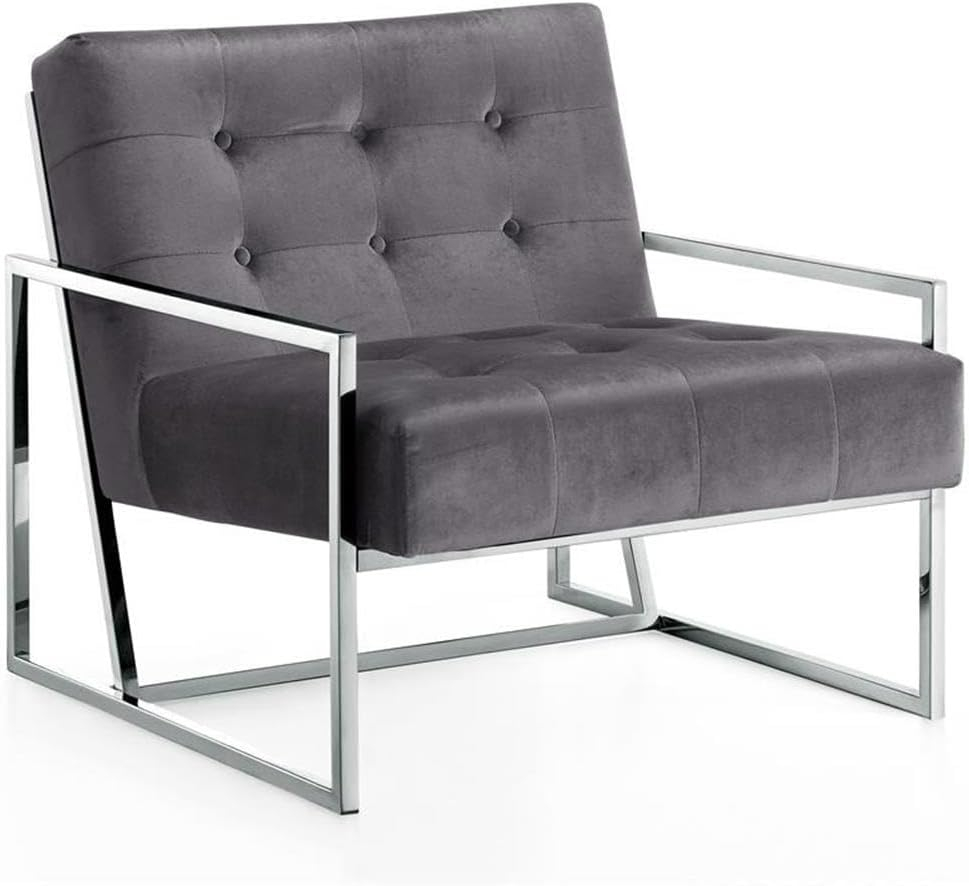 Meridian Furniture Alexis Gray Velvet Accent Chair