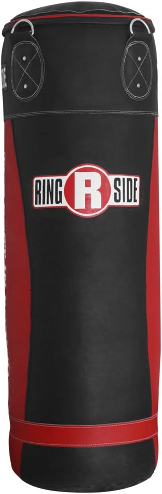 Ringside Large Leather Heavy Bag, Soft-Filled Punching Bag for Boxing, MMA, Includes Chain and Swivel, 16" x 48", 150 lbs