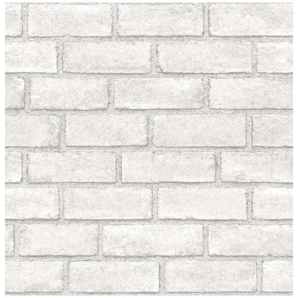 Scott Living 216-in by 20.5-in District Brick White Self Adhesive Wallpaper