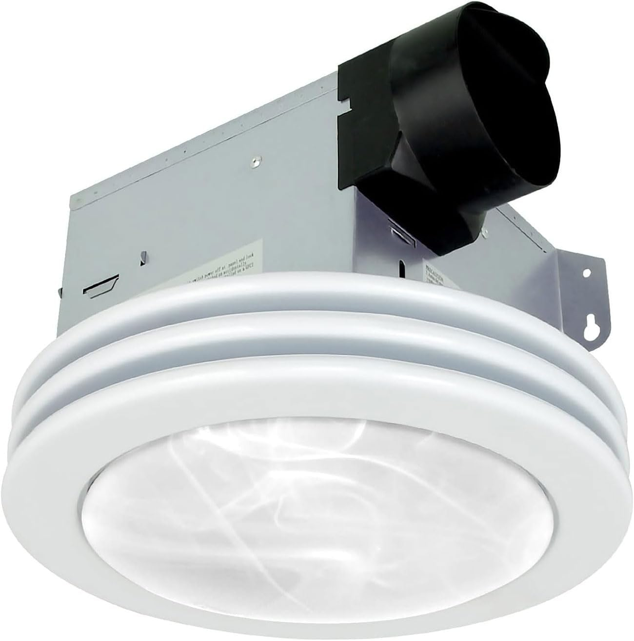 Akicon  Ultra Quiet Bathroom Exhaust Fan with LED Light 80CFM 2.0 Sones Round Bathroom Ventilation Fan with Frosted Glass Cover Brushed Nickel
