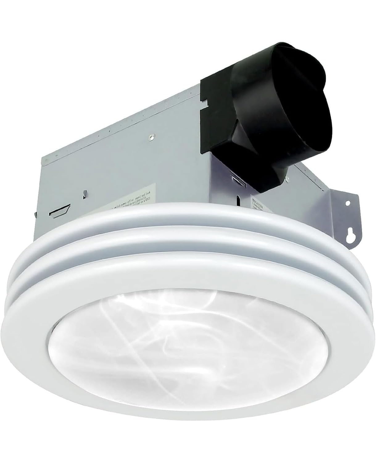 Akicon  Ultra Quiet Bathroom Exhaust Fan with LED Light 80CFM 2.0 Sones Round Bathroom Ventilation Fan with Frosted Glass Cover Brushed Nickel