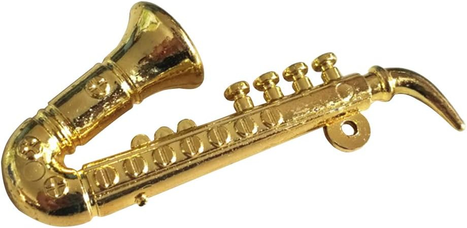 Musical Instrument Decor Mini Instrument Toy for Home Kid Bedroom (Golden, Saxophone Pattern)