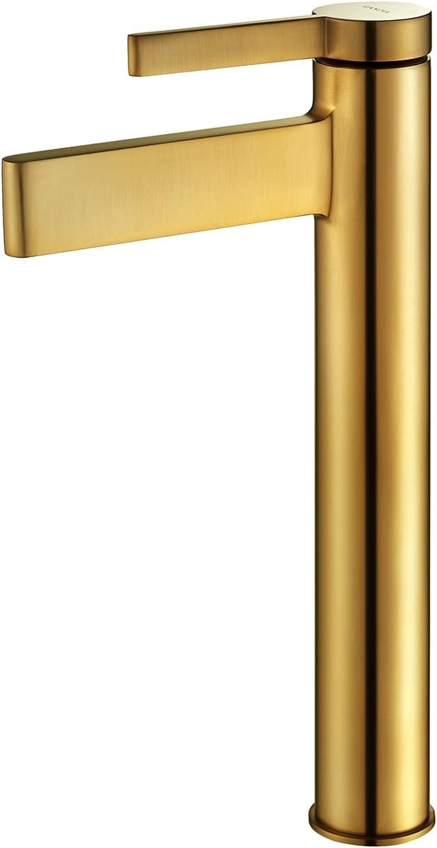 Brushed Gold Stainless Steel Single Lever Bathroom Faucet