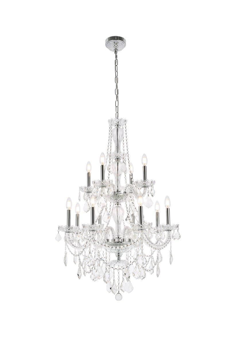 Elegant Lighting Giselle 28" 12 Light Royal Crystal Chandelier