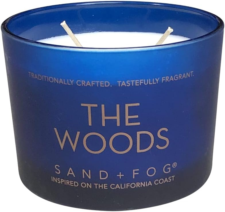 Sand + Fog Scented Candle - The Woods – Additional Scents and Sizes – 100% Cotton Lead-Free Wick - Luxury Air Freshening Jar Candles - Perfect Home Decor – 12oz