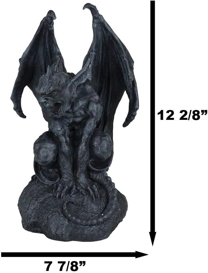 Gray Resin Gothic Guardian Gargoyle Statue 6" High