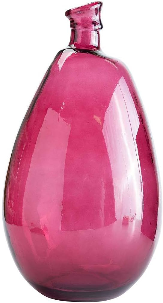 VivaTerra Recycled Tall Glass Balloon Vase, 19" - Red