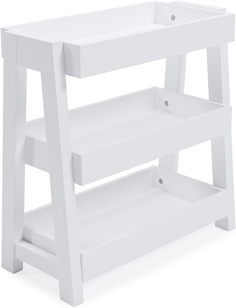 Accent Table with 3 Tier Tray Design Shelves White - Saltoro Sherpi