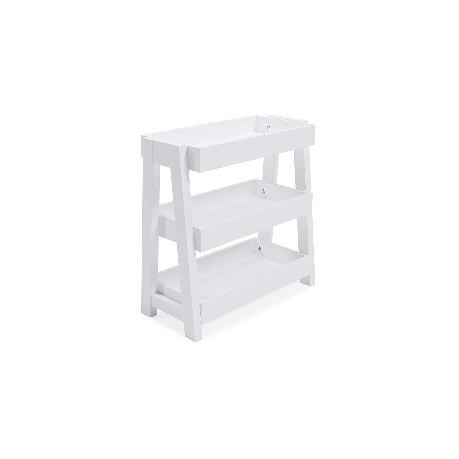 Accent Table with 3 Tier Tray Design Shelves White - Saltoro Sherpi